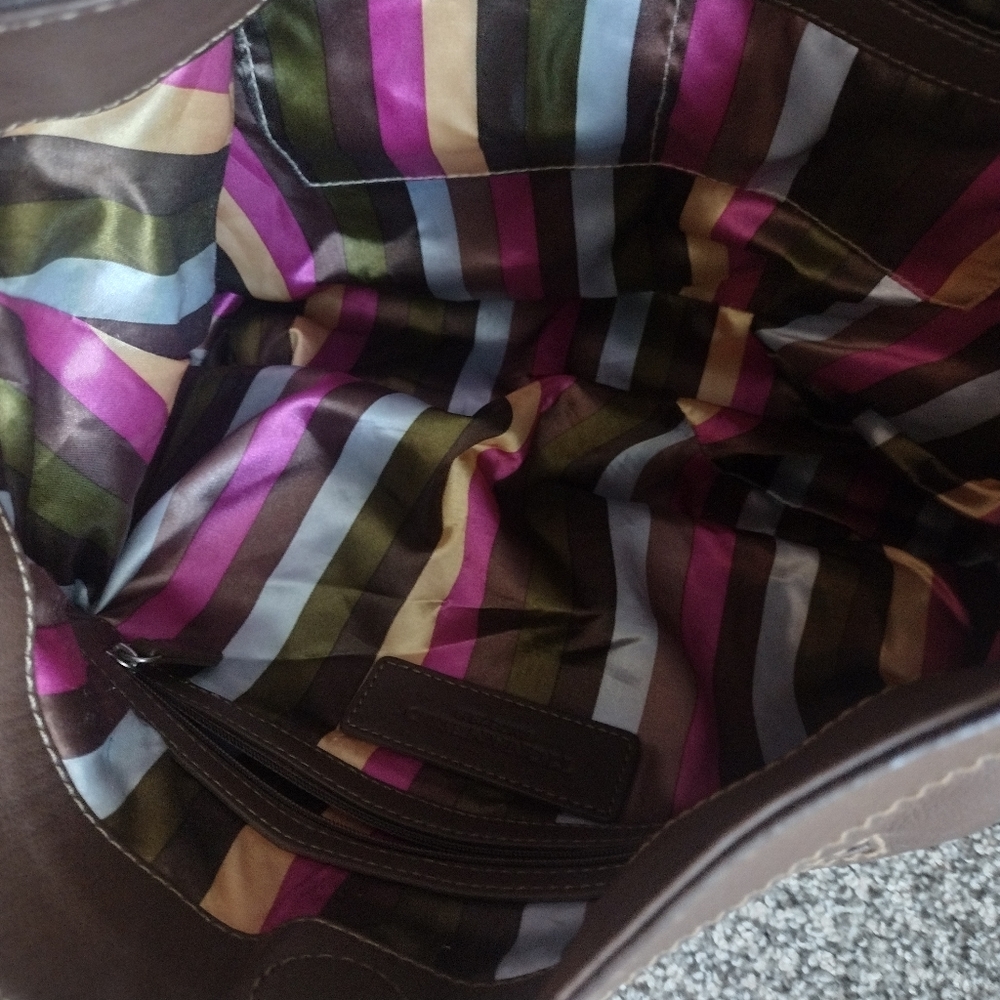 Tignanello Brown Leather Hobo Shoulder Bag - Picture 3 of 4
